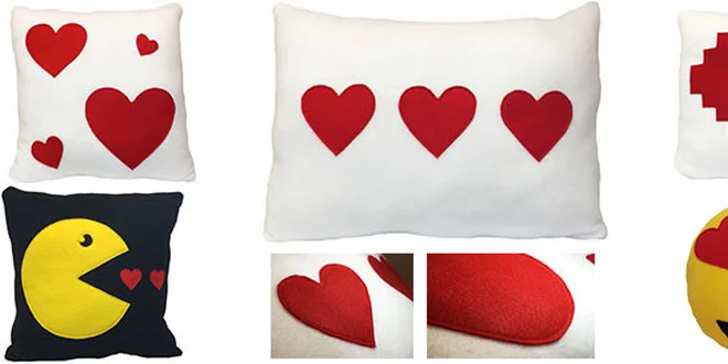 Nádherné ručně šité polštářky pro zamilované