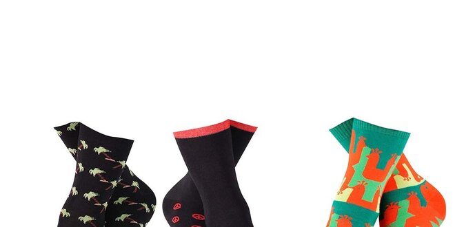 Set pánských barevně vzorovaných ponožek Happy Socks - 3 páry