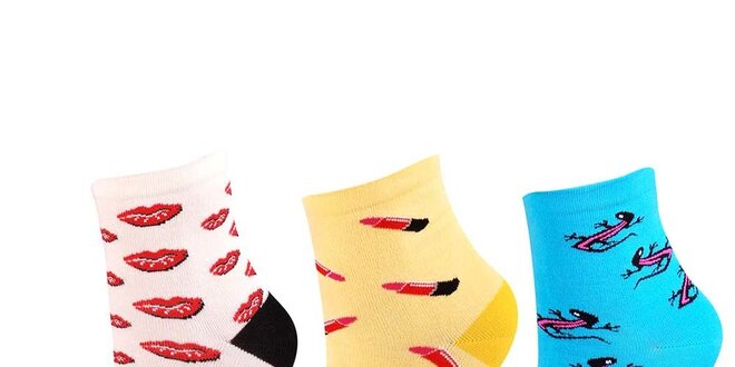 Dámský barevný set ponožek s potiskem Happy Socks