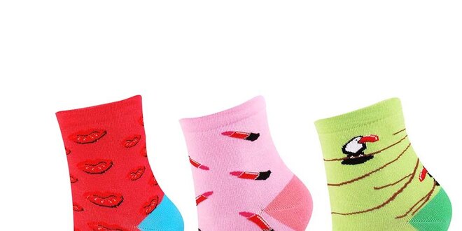 Dámský set ponožek s barevnými obrázky Happy Socks - 3 páry