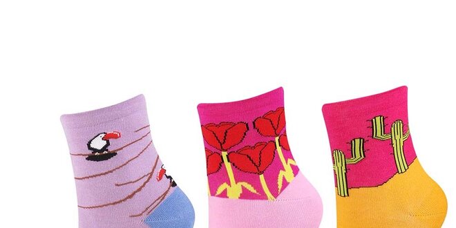 Dámský set ponožek s obrázky Happy Socks - 3 páry