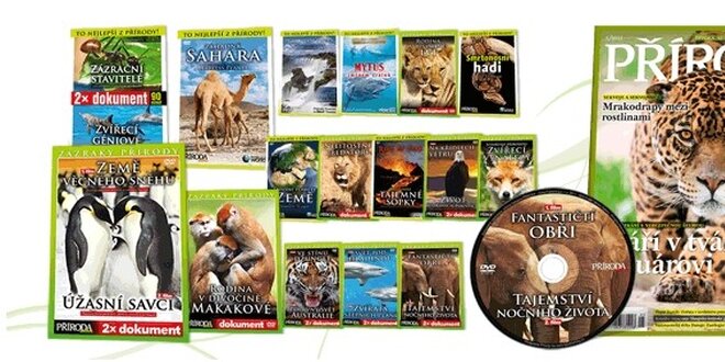 349 Kč za roční předplatné časopisu Příroda a 17 úchvatných DVD z divočiny!