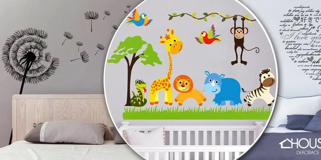 1 nebo 5 velkoformátových samolepek na zeď