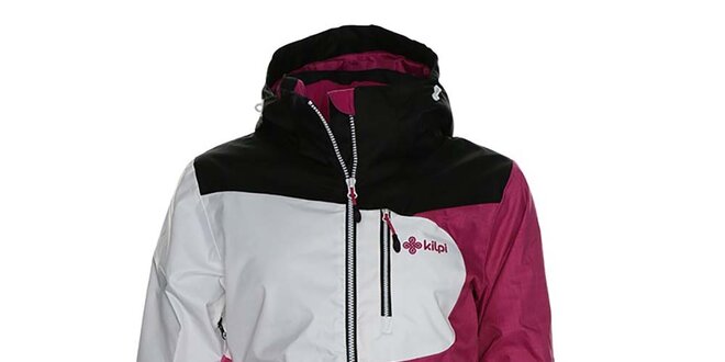 Dámská růžovo-bílo-černá bunda na snowboard Kilpi