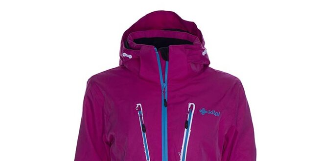 Dámská růžová snowboardová bunda s modrým zipem Kilpi