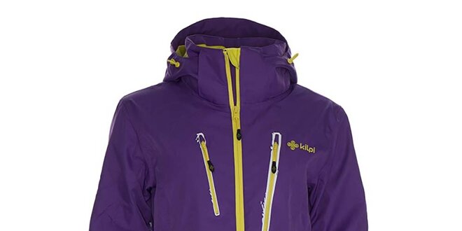 Dámská fialová snowboardová bunda se žlutým zipem Kilpi