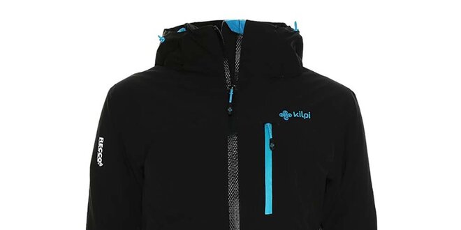 Dámská černá lyžařská bunda s tyrkysovými detaily Kilpi