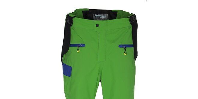 Pánské zelené lyžařské kalhoty s modrými detaily Kilpi