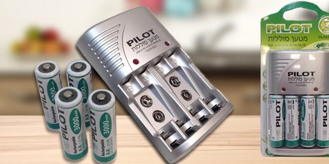 Nabíječka na tužkové baterie AA včetně 4ks dobíjecích baterií