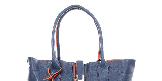 Dámská modrá kabelka s přívěskem Caro Paris