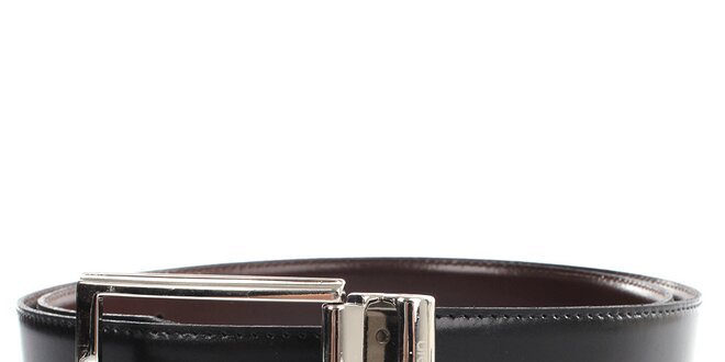 Pánský kožený oboustranný pásek v hnědo-černé barvě Calvin Klein