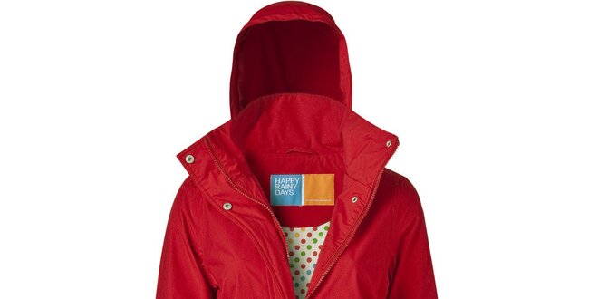 Dámská červená bunda do deště Happy Rainy Days
