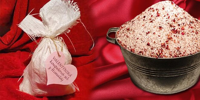 Valentýnská přírodní himalájská sůl do koupele 1kg