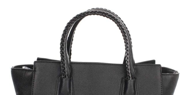 Dámská černá kabelka s ozdobnými poutky London Fashion