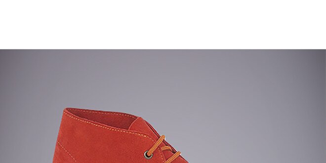 Pánské cihlově červené kožené kotníkové boty Route21