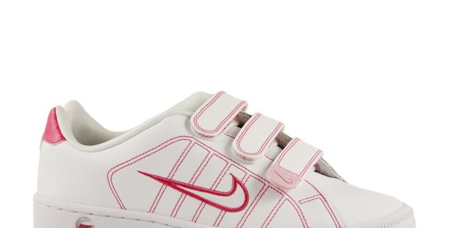 Dámské růžovo-bílé kožené tenisky Nike