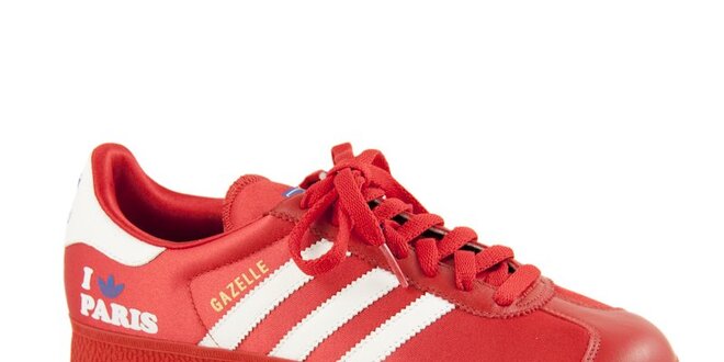 Dámské červené tenisky Adidas s bílými proužky
