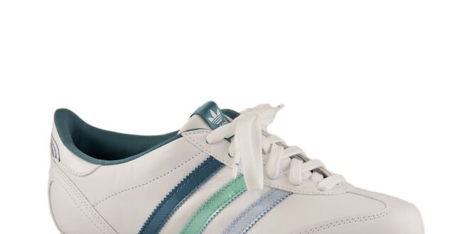 Dámské bílé tenisky Adidas s barevnými proužky
