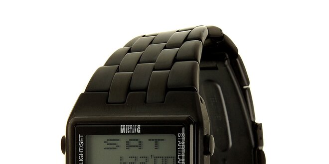 Pánské černé ocelové digitální hodinky Mustang