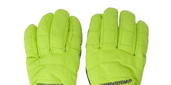 Neonově zelené lyžařské rukavice Authority