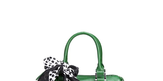 Trávově zelená kabelka Belle & Bloom s ozdobným šátkem