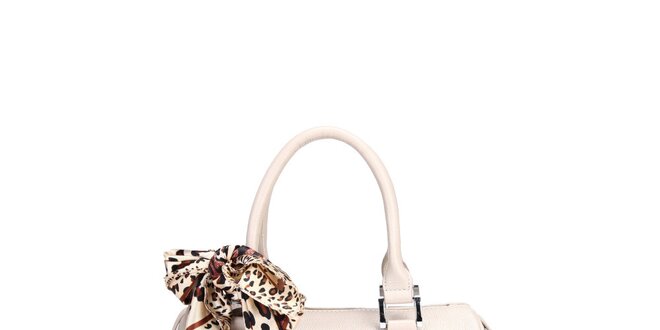 Bílá kufříková kabelka Belle&Bloom s ozdobným šátkem
