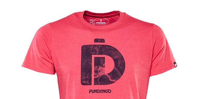 Pánské červené tričko s tmavým potiskem Fundango