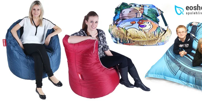Designové sedací vaky různých tvarů a barev