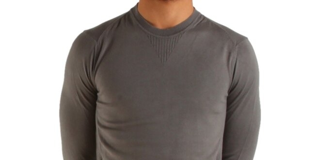 Pánský ocelově šedý svetr Calvin Klein