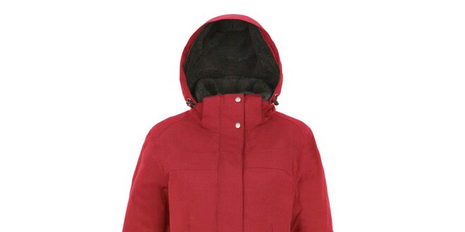 Dámský červený kabát s kapucí Maier