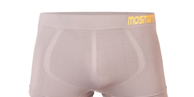 Bílé boxerky Mosmann Skin s oranžovým logem