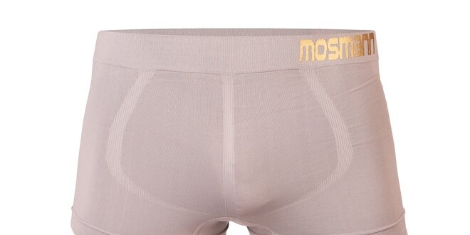 Bílé boxerky Mosmann Skin se zlatým logem