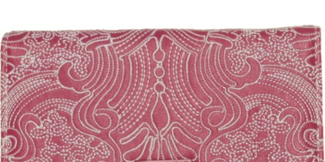 Dámská růžová peněženka Sisley s výšivkou