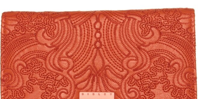 Dámská ohnivě červená peněženka Sisley s výšivkou