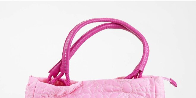 Dámská růžová kabelka Sisley s ozdobným prošíváním