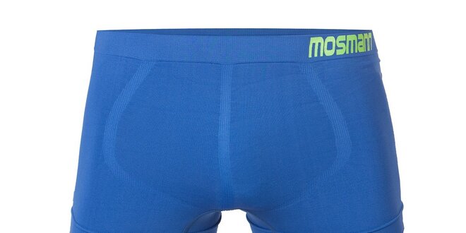 Modré boxerky Mosmann Skin se zeleným logem