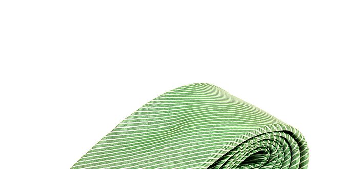 Pánská zelená pruhovaná kravata Roberto Verino.