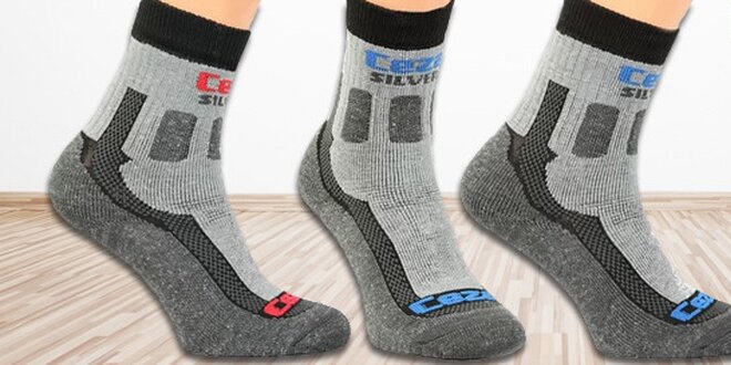 Tři páry funkčních ponožek Ceza SILVER vč. poštovného!