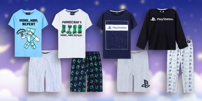 Dětská pyžama Minecraft, Playstation a další
