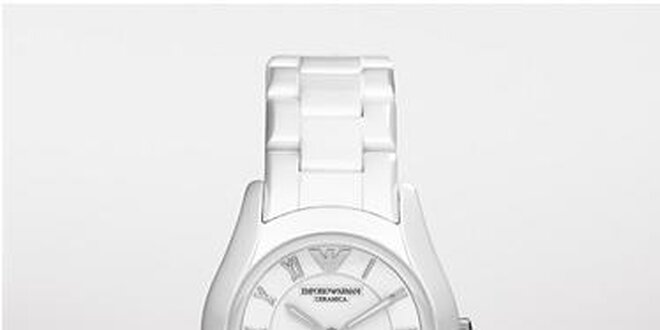 Sportovní dámské hodinky Emporio Armani z bílé keramiky