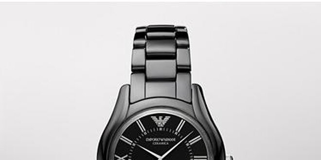 Dámské černé keramické hodinky Emporio Armani