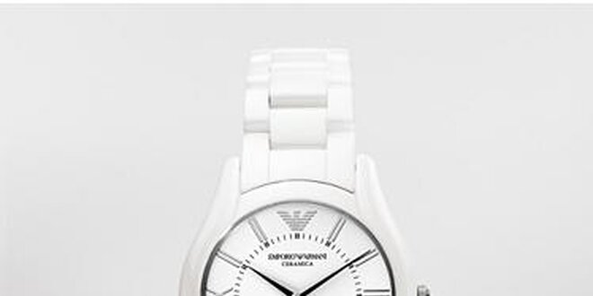 Dámské bílé keramické hodinky Emporio Armani