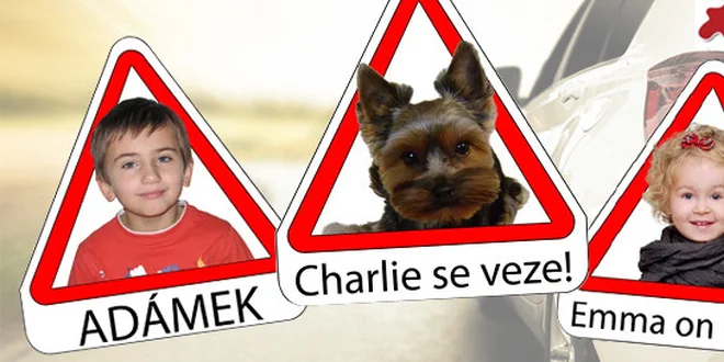 Magnetka na auto s vlastní fotkou a textem