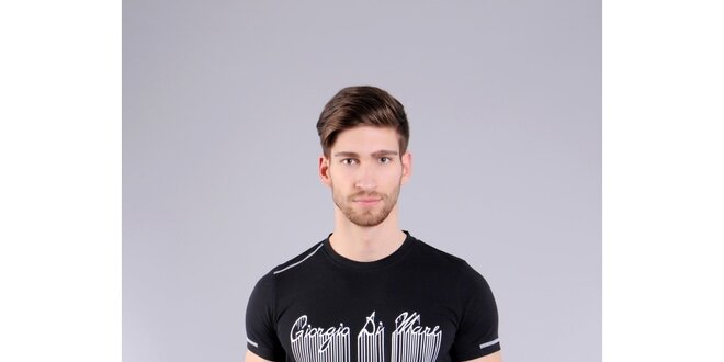 Pánská černé tričko Giorgio di Mare s potiskem