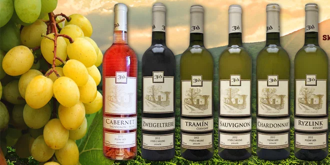 6 láhví vín z rodinného vinařství Šlichta
