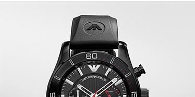 Masivní pánské hodinky Emporio Armani z oceli a gumy