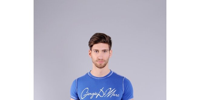 Pánská světle modré tričko Giorgio di Mare s potiskem