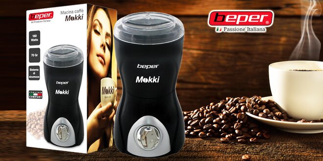 Kompaktní elektronický mlýnek na kávu Beper