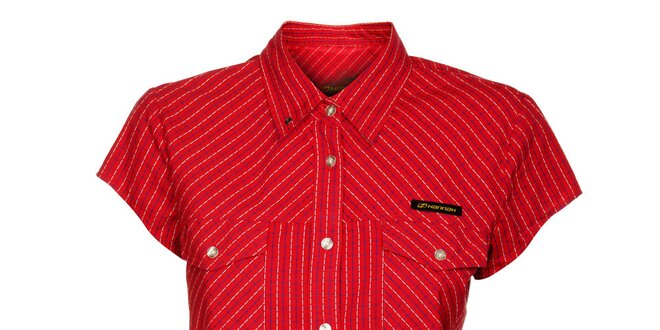 Dámská červená bavlněná košile Hannah s kostkovaným vzorem