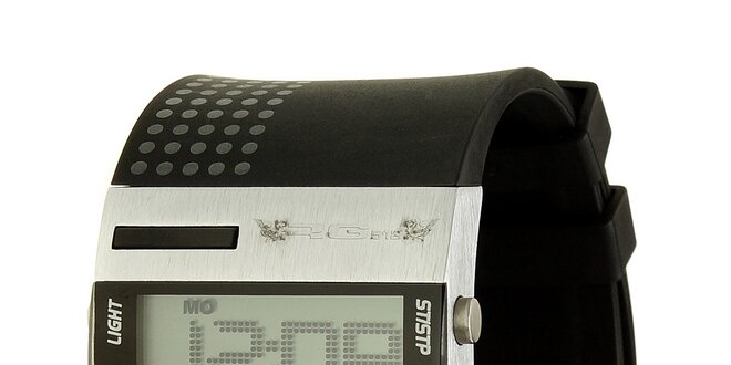 Unisexové černo-šedé digitální hodinky RG512